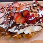 Waffles with Whipped Cream and Belgian Chocolate